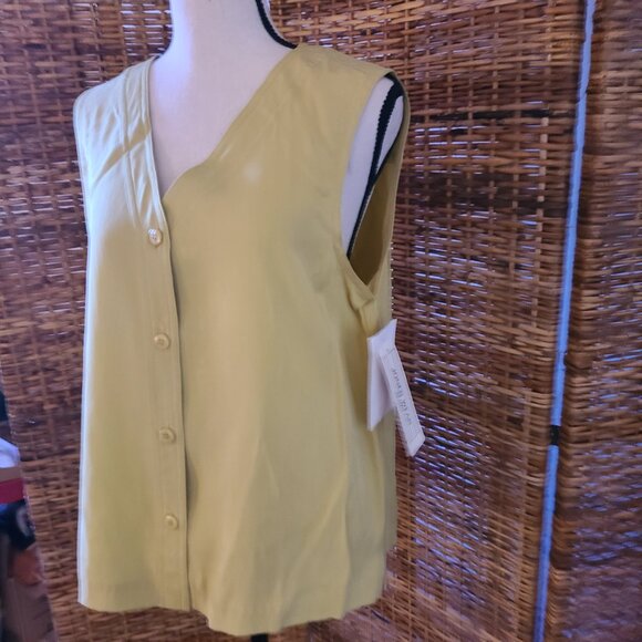 NWT Jones Wear Sport Sleeveless Button Blouse Tencel VTG Size 10 Tuscon Jalapeno - Picture 4 of 5